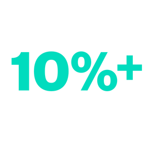 10%+