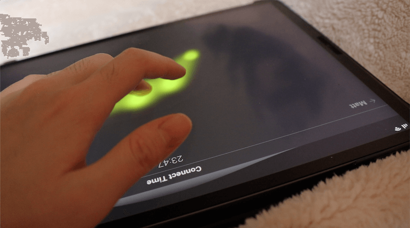Hand on touch screen device
